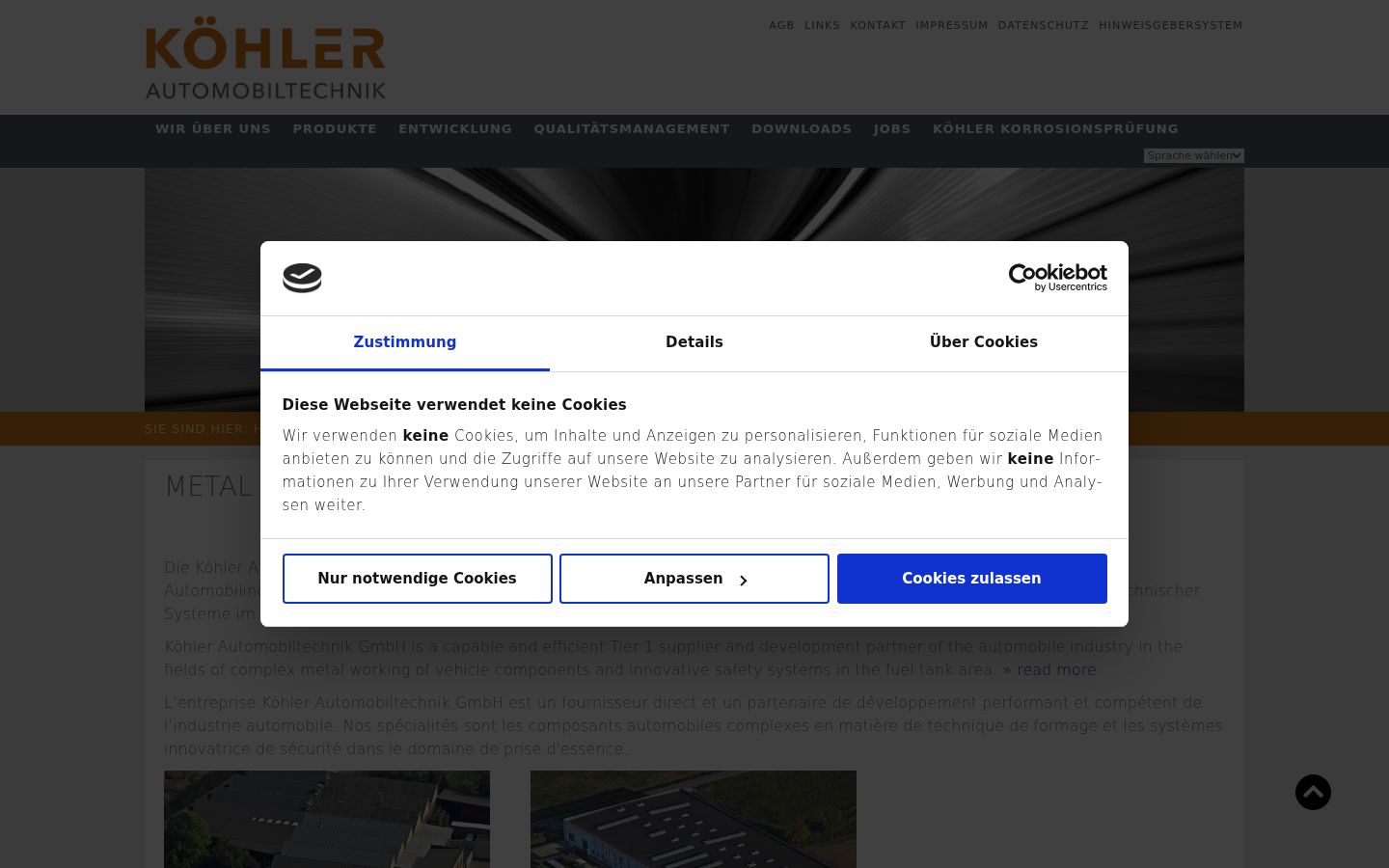 Screenshot of the consent banner shown before any interaction