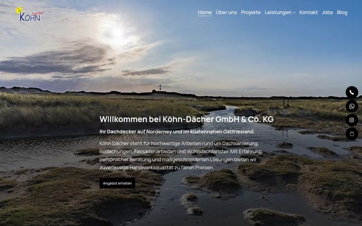 Screenshot του koehn-daecher.de