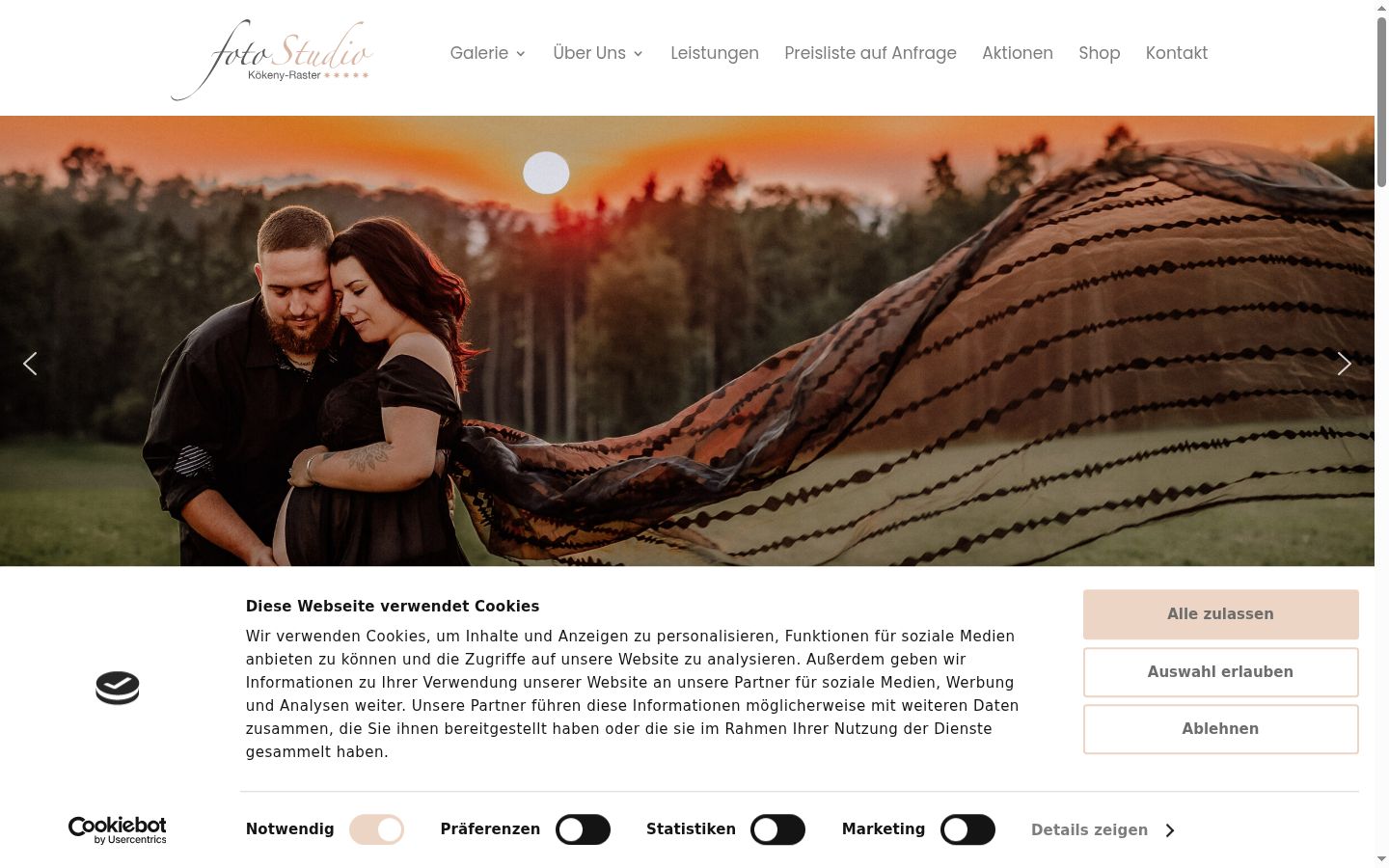 Screenshot del banner di consenso mostrato prima di qualsiasi interazione