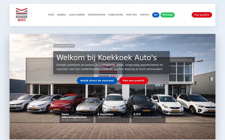 Screenshot of koekkoekautos.nl