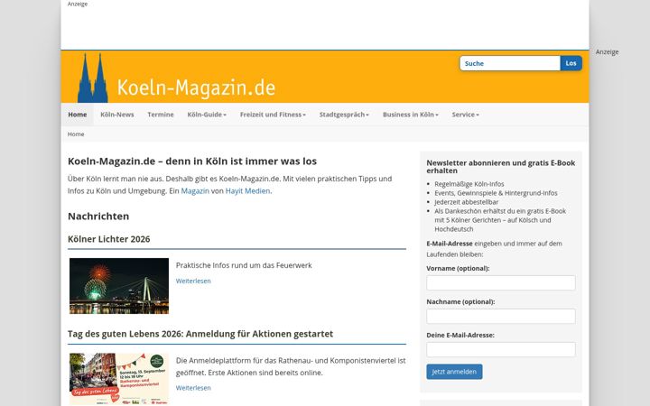 Screenshot of koeln-magazin.info