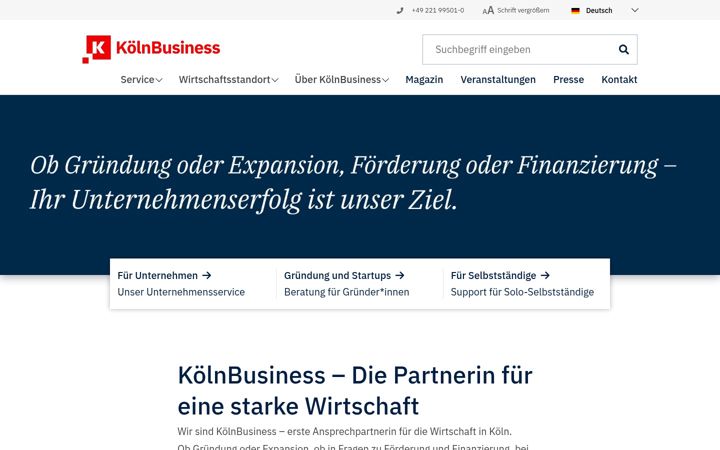 Screenshot of koeln.business