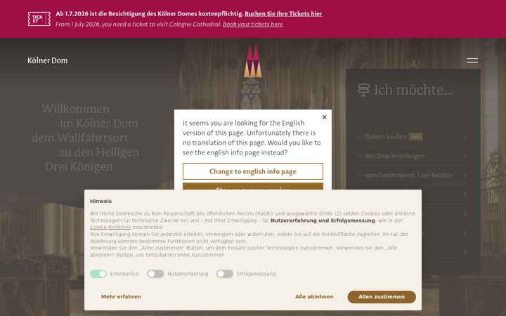 Screenshot of koelner-dom.de