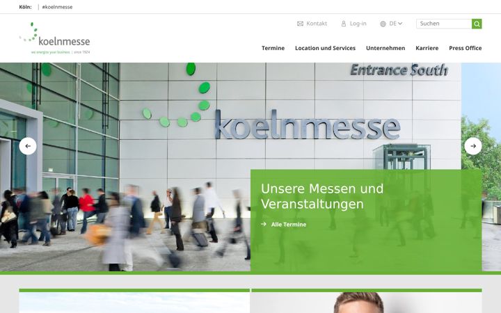 Screenshot of koelnmesse.de