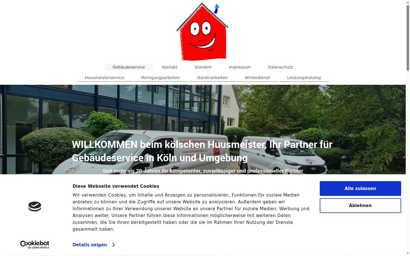 Screenshot des Einwilligungsbanners vor jeglicher Interaktion