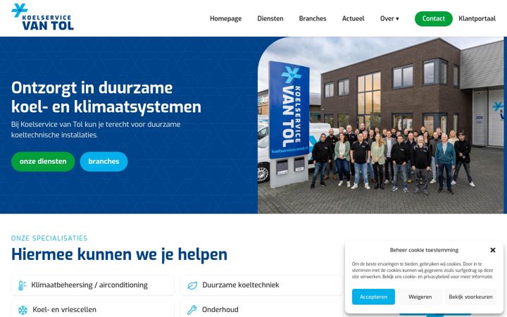 Screenshot of koelservicevantol.nl