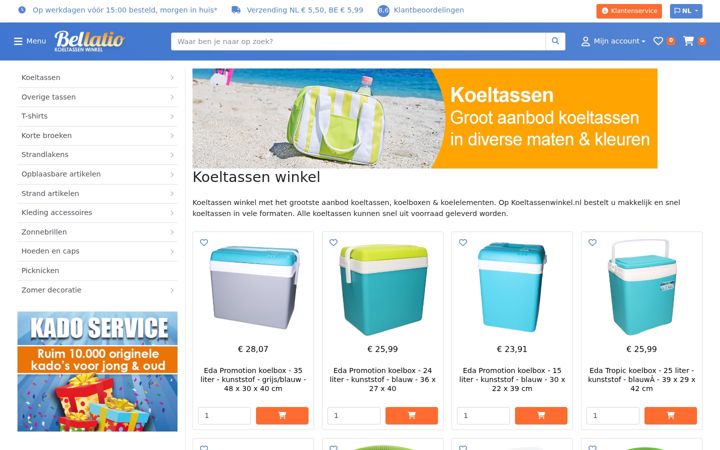 Screenshot of koeltassenwinkel.nl