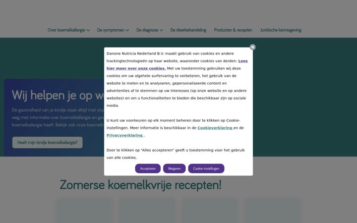 Screenshot of koemelkallergie.nl