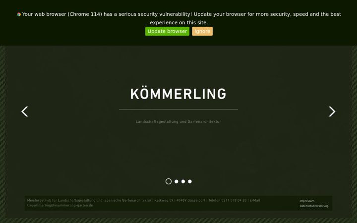 Screenshot of koemmerling-garten.de