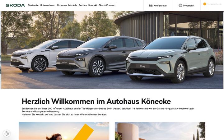Screenshot of koenecke.skoda-auto.de