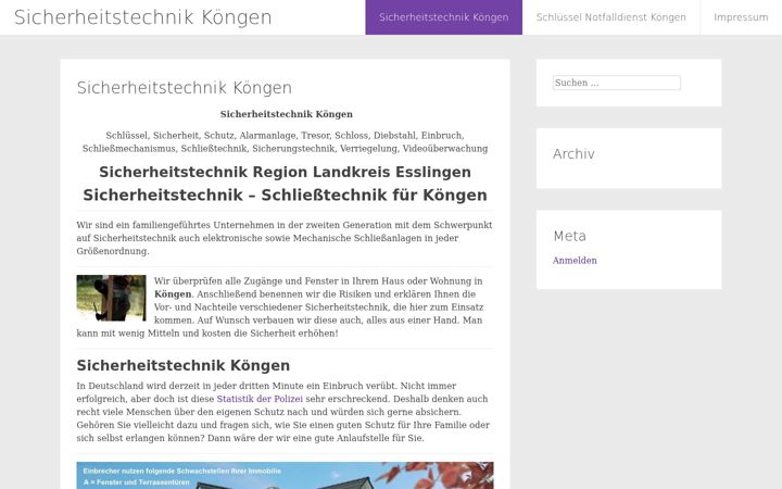 Screenshot of koengen-sicherheitstechnik.de