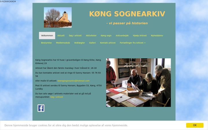Screenshot of koengsognearkiv.dk