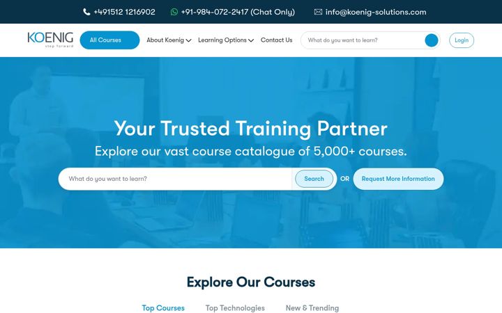 Screenshot of koenig-solutions.com