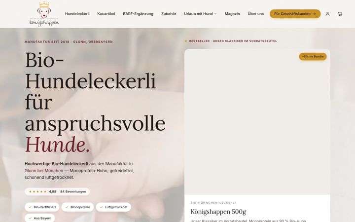 Screenshot of koenigshappen.de