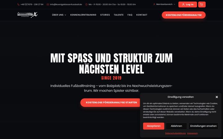 Screenshot of koenigsklassenfussball.de