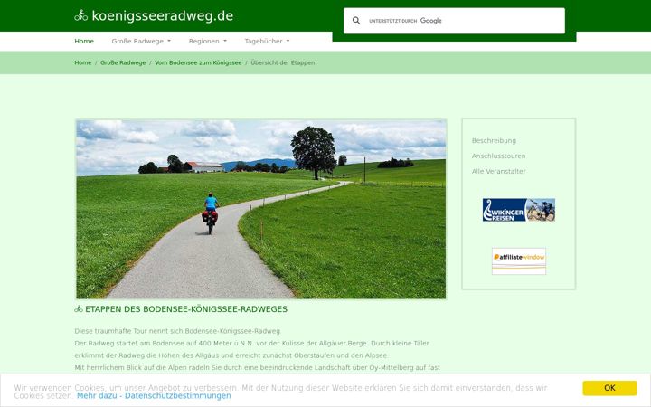 Screenshot of koenigsseeradweg.de