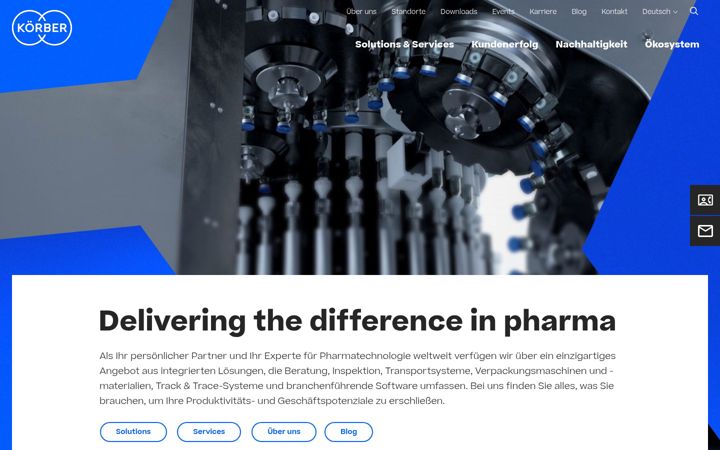 Skjámynd af koerber-pharma.com