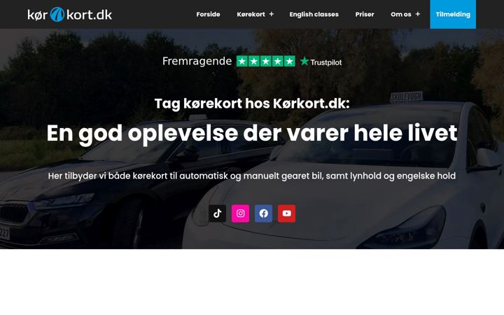 Screenshot of koerkort.dk