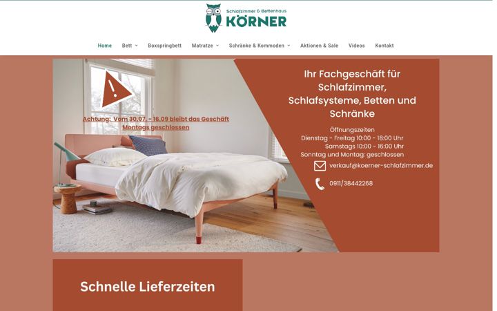 Screenshot of koerner-schlafzimmer.de