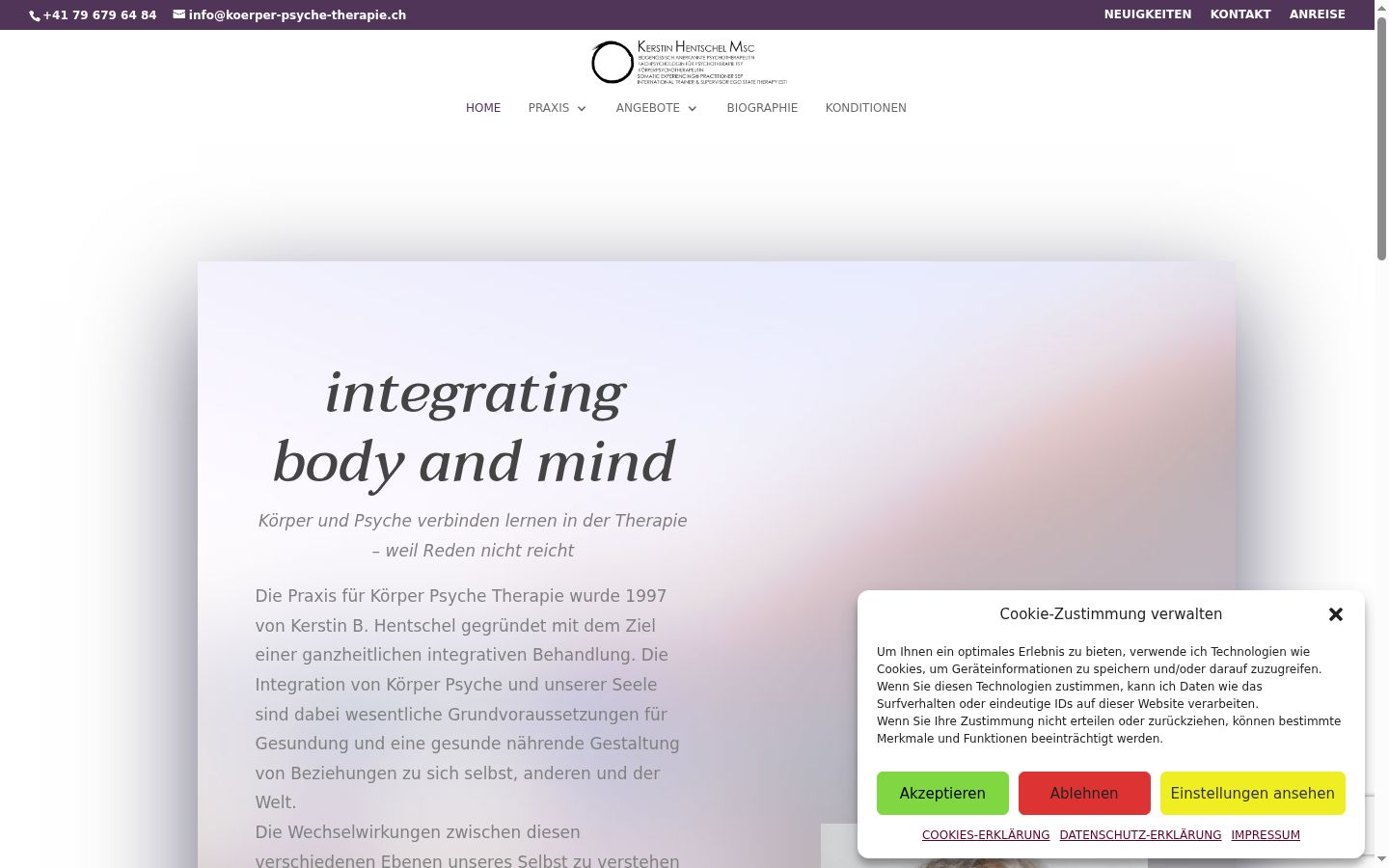 Screenshot del banner di consenso mostrato prima di qualsiasi interazione