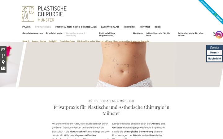 Screenshot of koerperstraffung-muenster.de