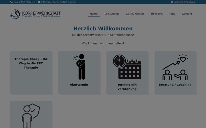 Screenshot of koerperwerkstatt-sob.de