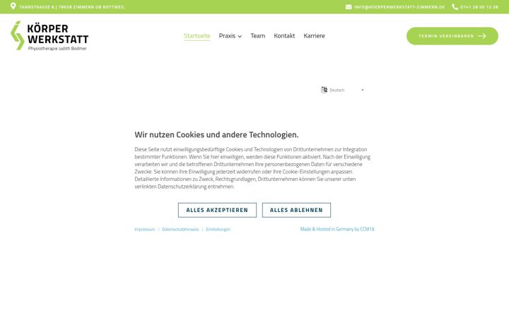 Screenshot of koerperwerkstatt-zimmern.de