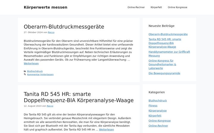 Screenshot of koerperwerte-messen.de