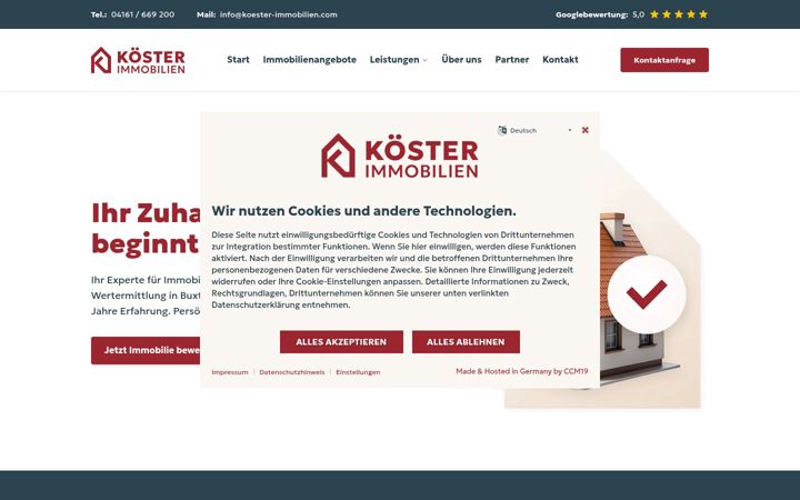 Screenshot of koester-immobilien.com