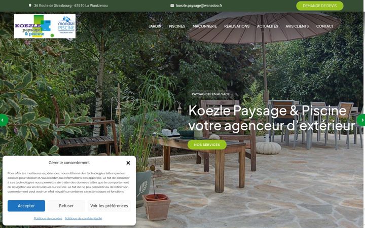 Screenshot of koezle-paysage.fr