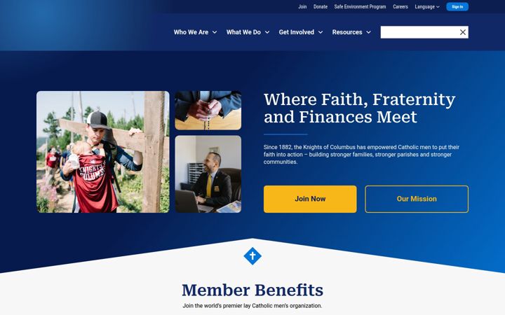 Screenshot of kofc.org