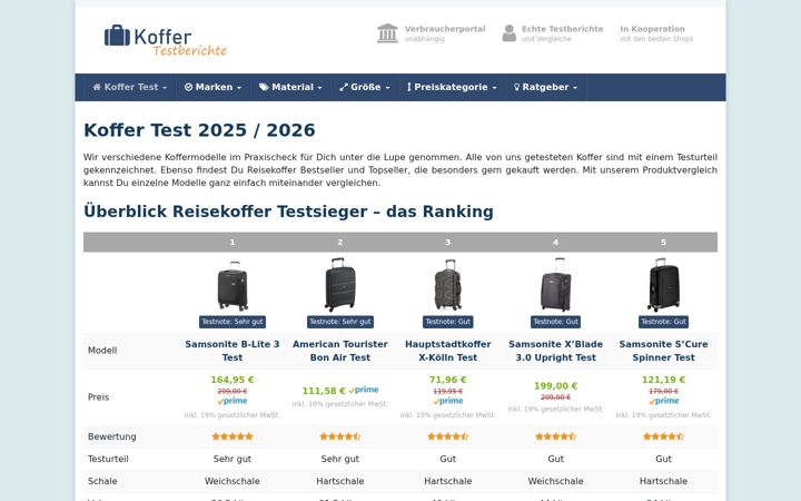 Screenshot of koffer-testberichte.de