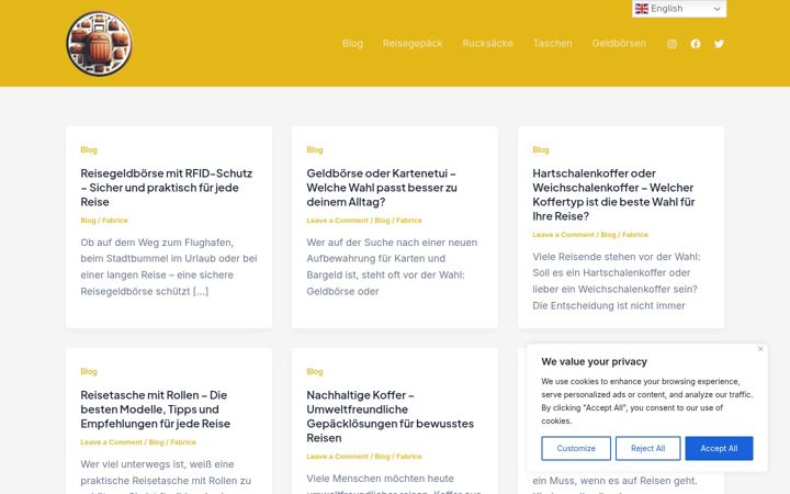 Screenshot of kofferkosmos.com
