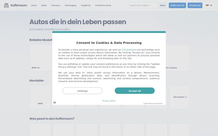 Screenshot of kofferraum.org