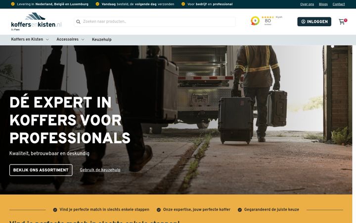 Screenshot of koffersenkisten.nl