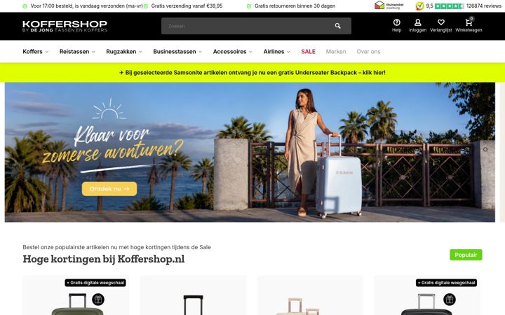 Screenshot of koffershop.nl