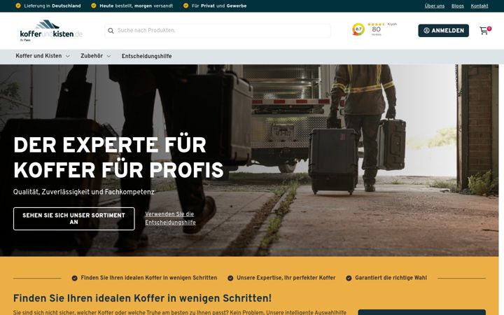 Ekrano kopija kofferundkisten.de