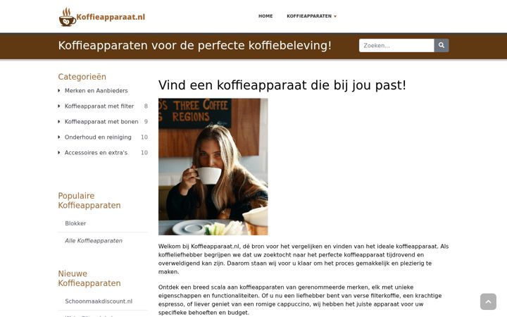 Screenshot of koffieapparaat.nl