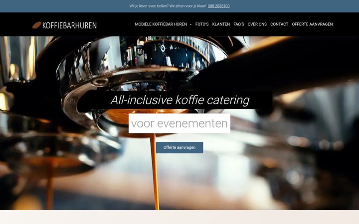 Screenshot of koffiebarhuren.nl