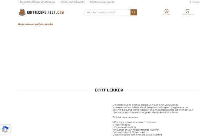 Screenshot of koffiecupdirect.com