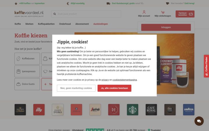 Screenshot of koffievoordeel.nl