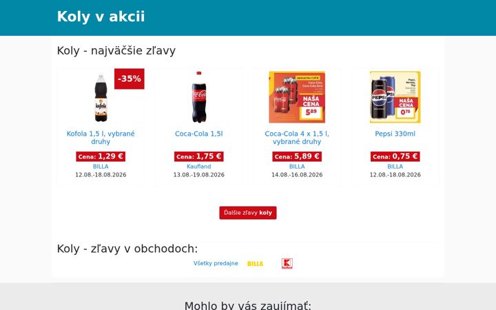 Screenshot of kofola-akcia.sk