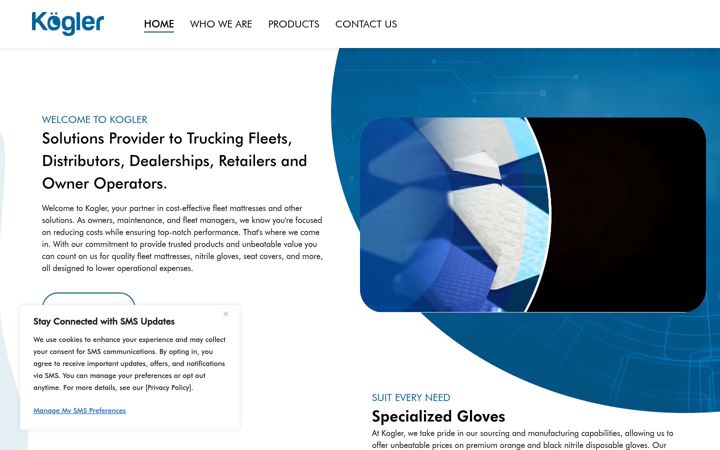 Screenshot of kogler-usa.com