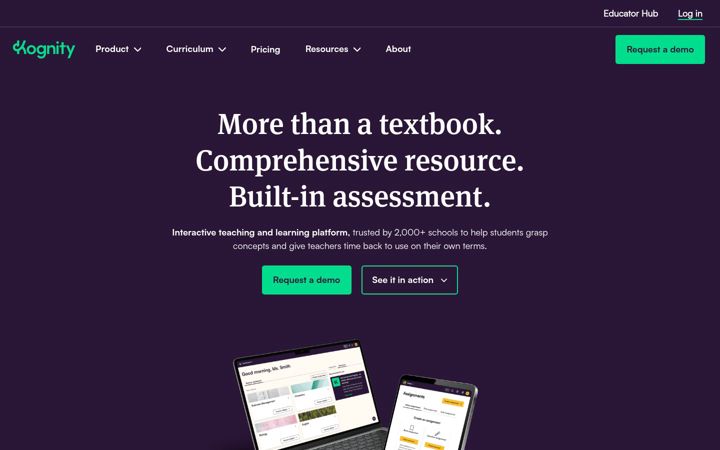 Screenshot of kognity.com