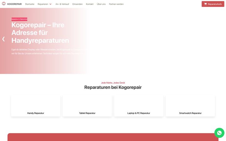 Screenshot of kogorepair.de