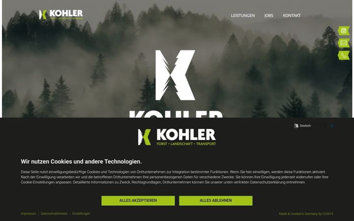 Screenshot of kohler-forst.de