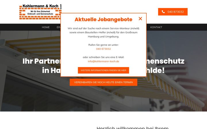 Screenshot of kohlermann-koch.de