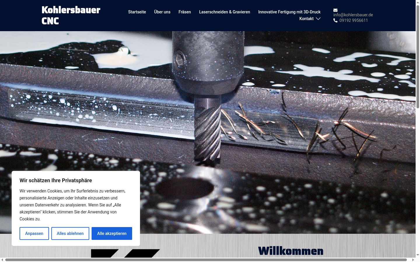 Screenshot of the consent banner shown before any interaction