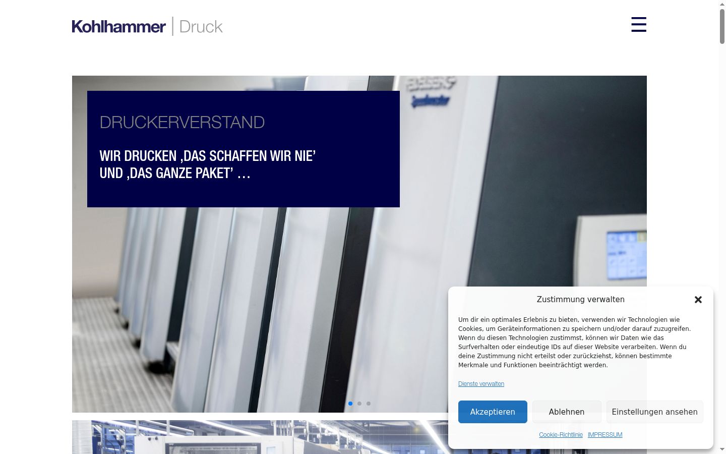 Screenshot del banner di consenso mostrato prima di qualsiasi interazione