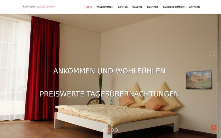 Screenshot of kohlmeier-appartement.de